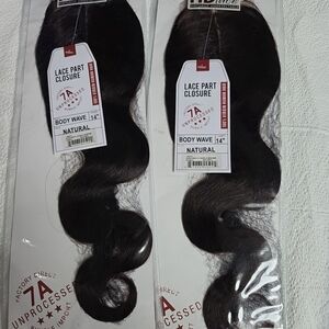SENSATIONNEL 100% VIRGIN HUMAN HAIR lace part Closure 2 Pack
